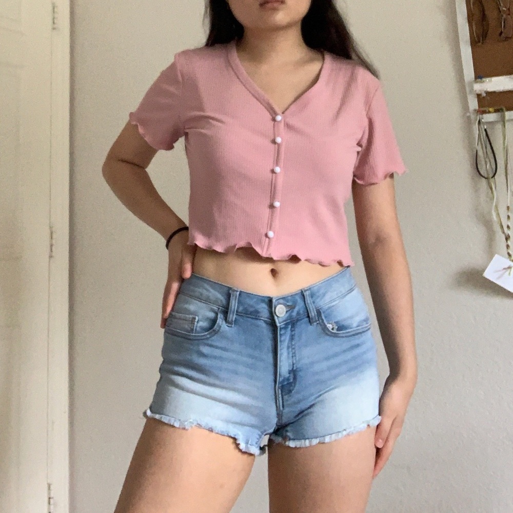 Raw cut jean shorts